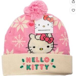 Sanrio Hello Kitty Winter Beanie Pom Hat- Pink